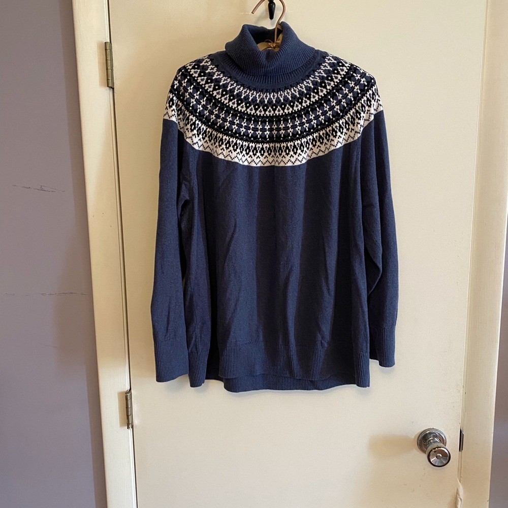 L L Bean FairIsle cotton/cashmere sweater
